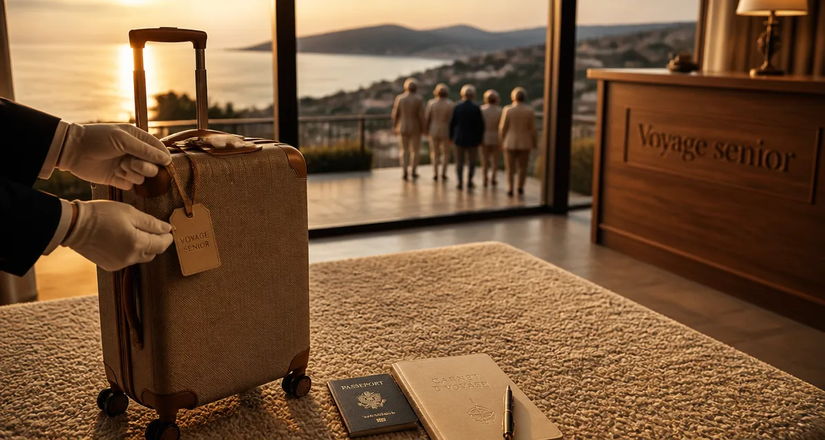 Voyages organisés pour personnes seules à 70 ans, valise à l’hôtel, départ serein