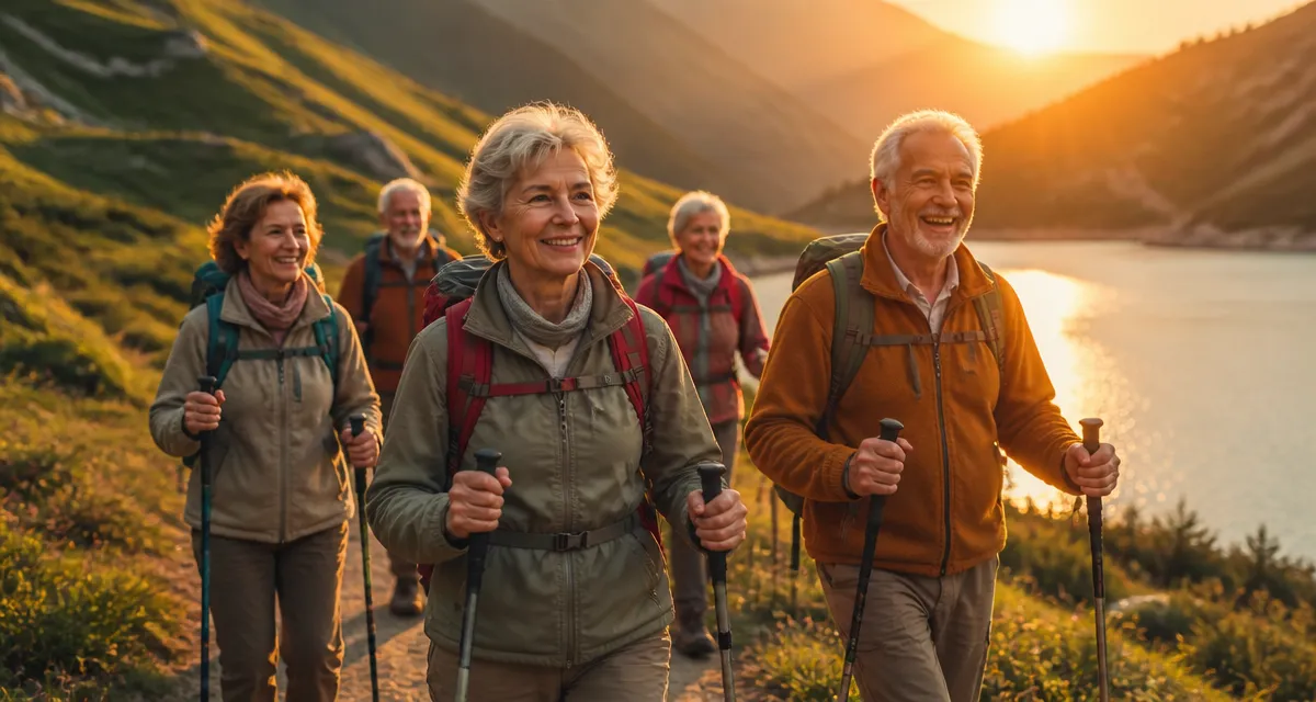 voyages organisés pour personnes seules 60 ans groupe seniors au bord d’un lac