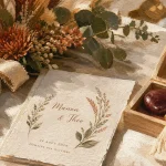 Couleur bohème terracotta écru bleu canard : table de mariage bohème en plan rapproché