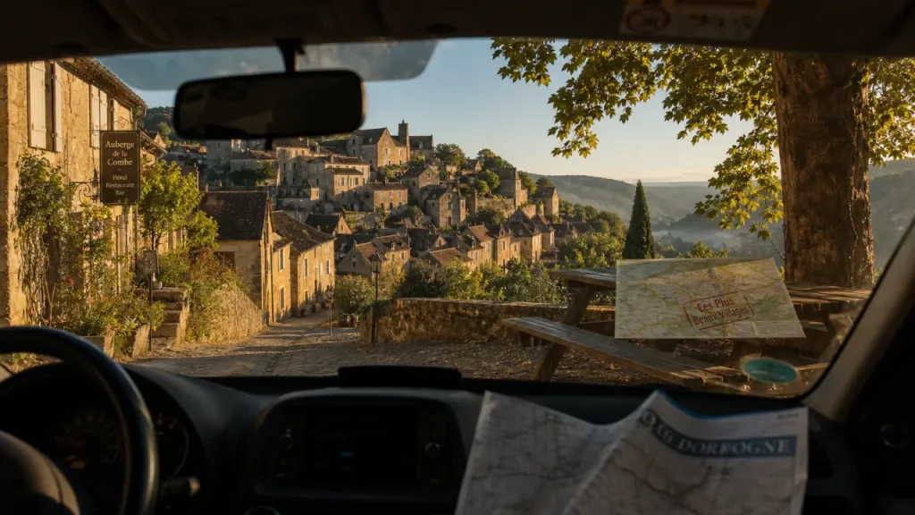 Les plus beaux villages de France : village en pierre au matin