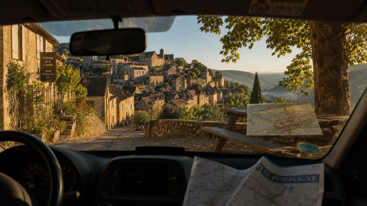 Les plus beaux villages de France : village en pierre au matin