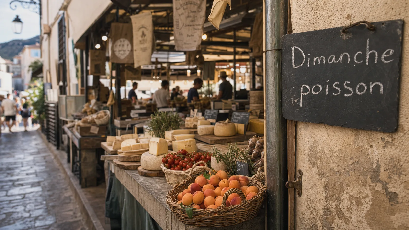 Marchés Calvi : marché couvert du dimanche matin, poissons et produits corses