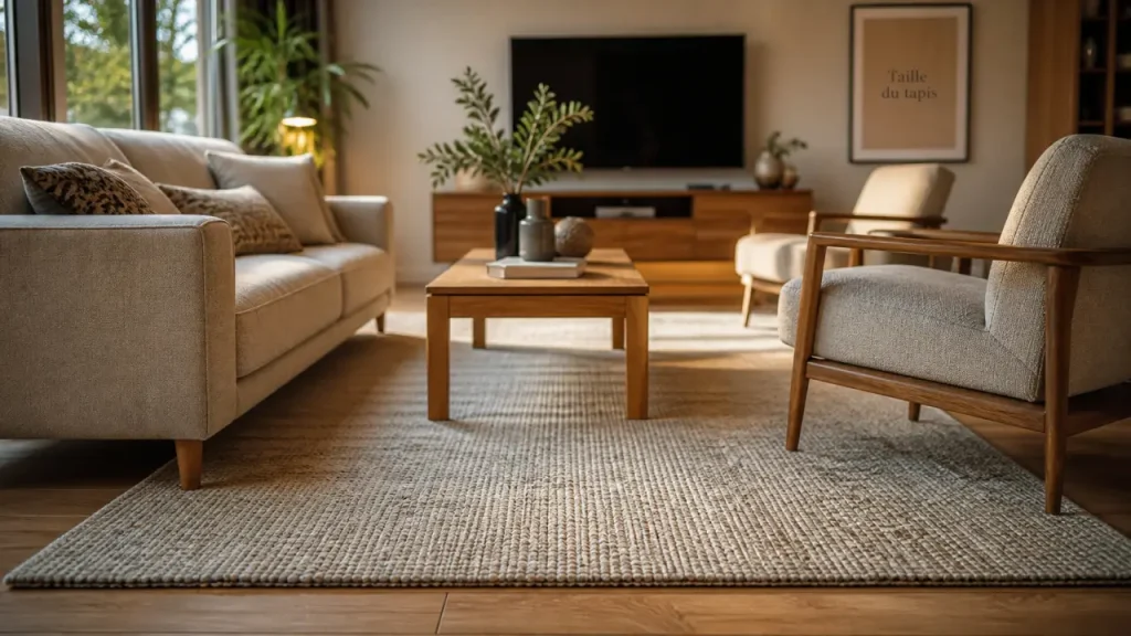 Tapis dans le salon : sous le canapé, devant le canapé ou en zone flottante ?
