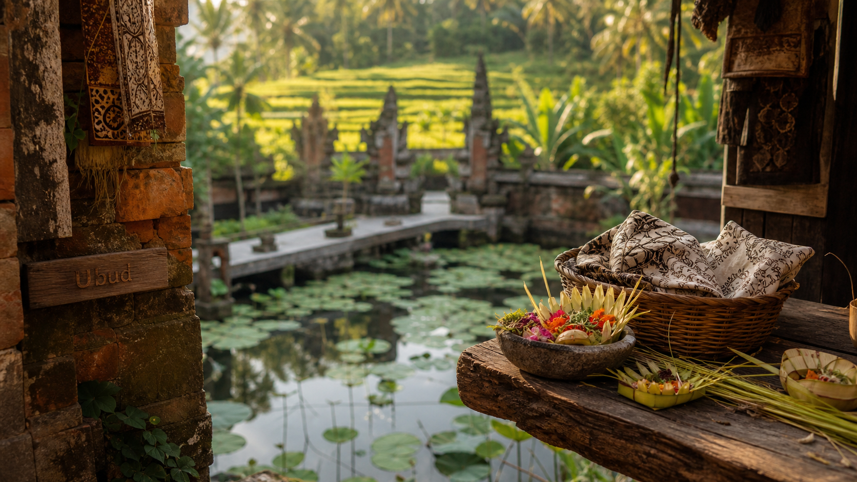 Ubud City Bali : rizières, temples et offrandes balinaises