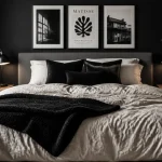Noir et blanc chambre : coton, laine et lumière chaude pour éviter l’effet froid