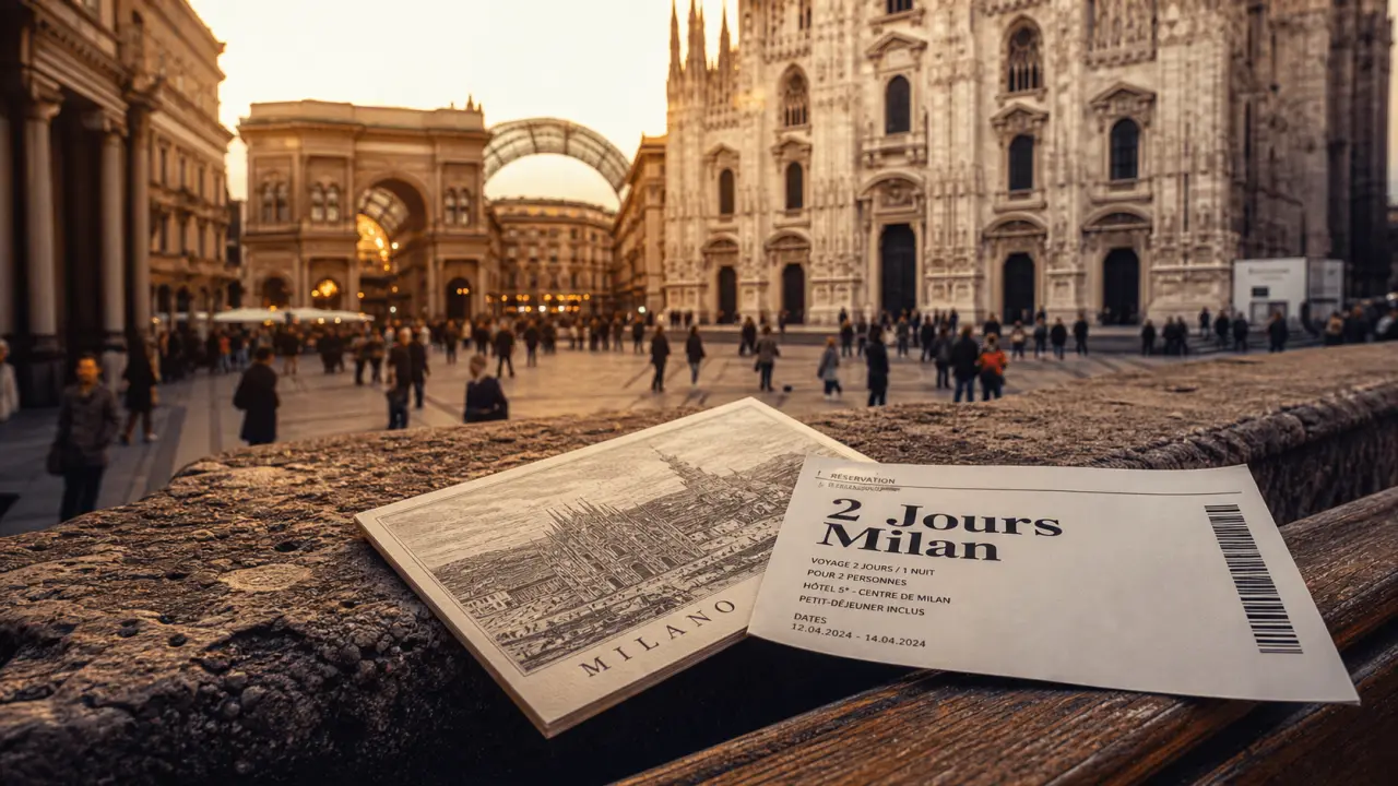 Visiter milan 2 jours : carte et réservation près du Duomo, vue sur la Galleria