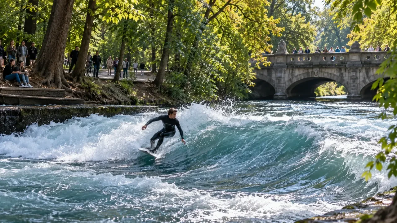 Visite Munich 3 jours : l'Eisbach et le Jardin anglais à Munich